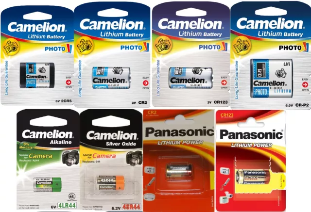 Photo Spezial Batterie Panasonic Photo CR123A CR2 Camelion 2CR5 CR-P2 4SR44