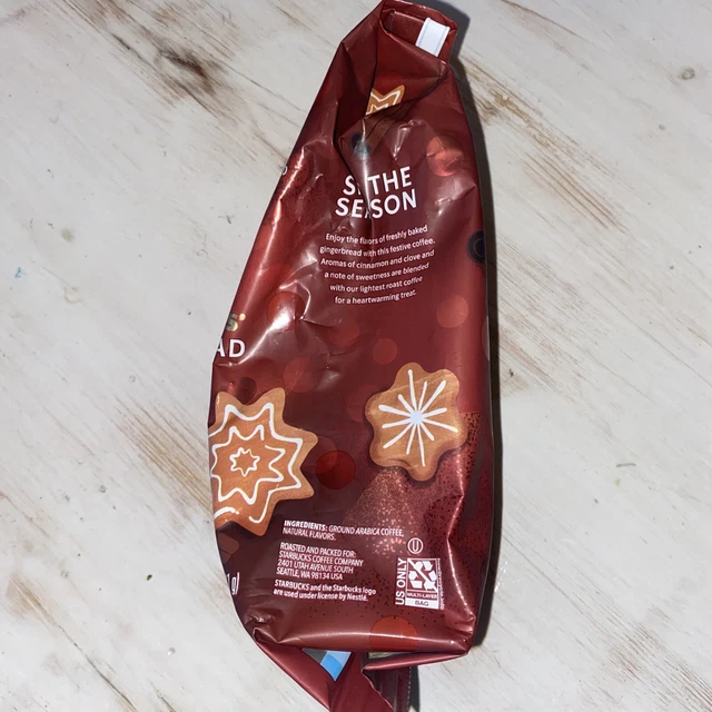 NEW STARBUCKS GINGERBREAD Ground Coffee 11 OZ Holiday Limited Edition