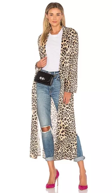 NWOT HOUSE of HARLOW x REVOLVE "DELANEY" LEOPARD PRINT DUSTER JACKET S