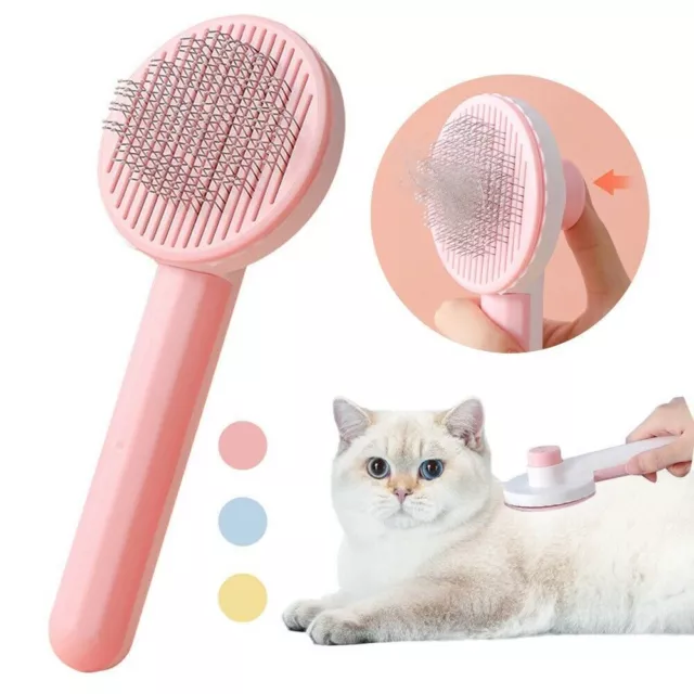 Undercoat Massages Dog Cat Brush Self Cleaning Grooming Slicker Pet Hair Comb