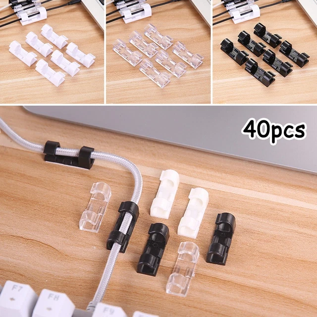 Mini Cable Clips Autoadhesivo Alambre Abrazadera Mesa Pared Ordenados Organizadores