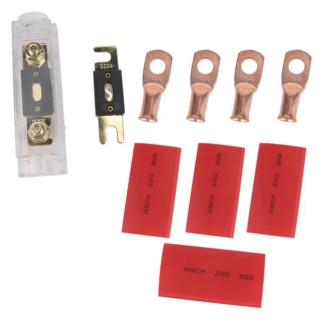 Supports De Fusible, Étanches 2 Pcs 200A 48V Couverture Transparente Supports De Fusible De Camion Plaqué Or Chaud PC Cuivre Avec 4 Pcs Bornes Pour Bateau