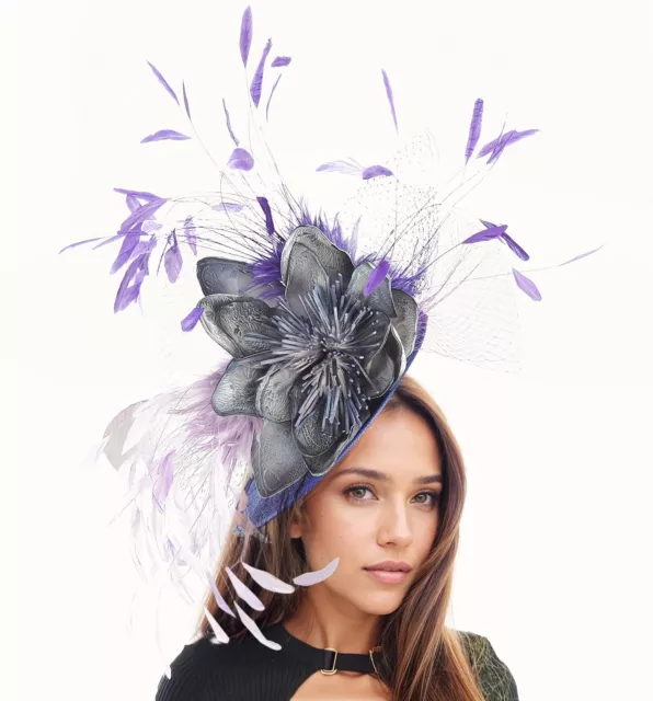 Purple Lilac Dusky Purple Mauve Hatinator Flower Floral Fascinator Hat Kentucky