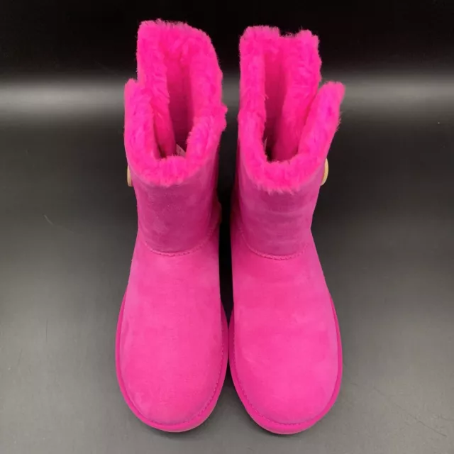 New Ugg Womens Bailey Button Boots Pink Suede Sheepskin Classic Size Us 7/Eu 38 3