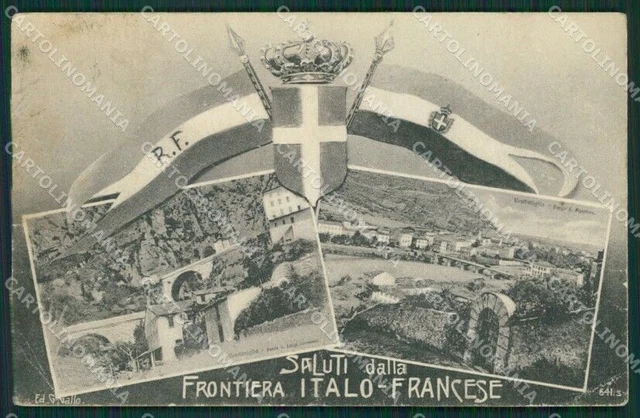 Imperia Ventimiglia Frontiera Saluti da PIEGHINE cartolina KV5676