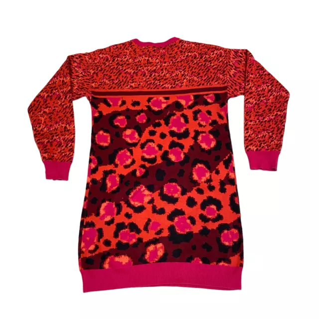 Abito maglione Kenzo Giovani Maniche Lunghe Modellate Maglia | Designer Vintage Rosso Rosa 2