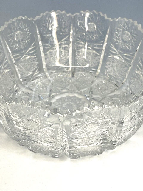 Two American Brilliant Cut Glass Crystal 6" & 4 1/2" Bowls 4