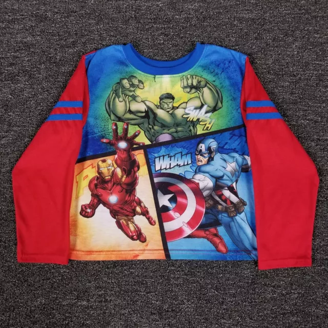 Marvel Pajama Top Boys 8 Multicolor Hulk Iron Man Captain America Sleep Shirt