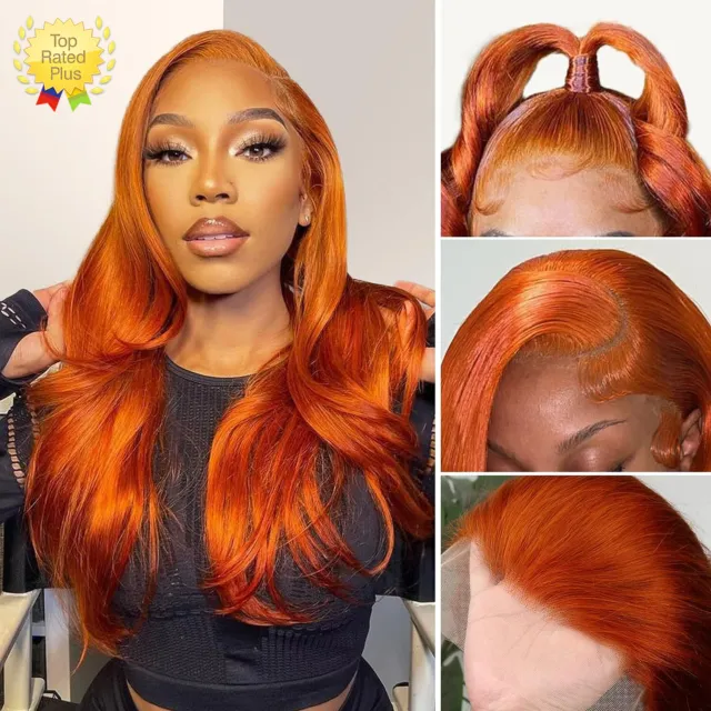 Ginger Orange Glueless Wigs 13×4 Body Wave Lace Front Wig Human Hair Pre Plucked