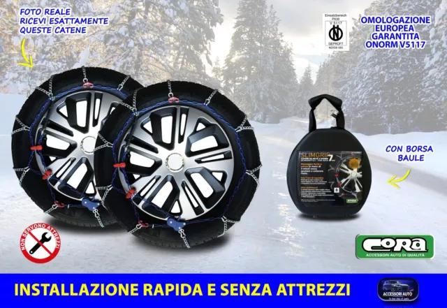 CATENE DA NEVE Alfa Romeo Giulietta 225 45 17 pollici R17 7 mm per