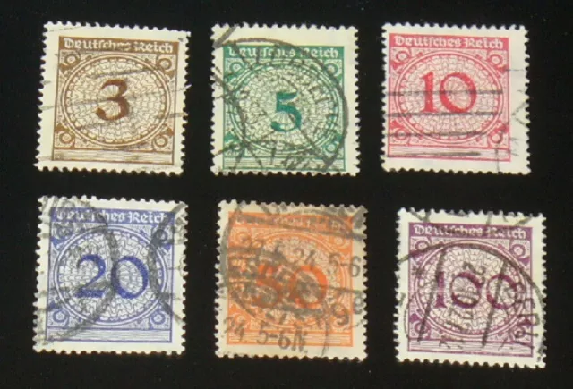 deutsches Reich * 1923 * Rentenpfennig * Mi. 338-343 Satz * gestempelt