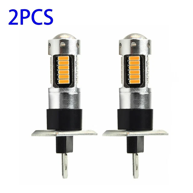 2x NEW H1 50W High Power LED 3000K Yellow Fog Light Driving Bulb DRL Lamp 12-24V