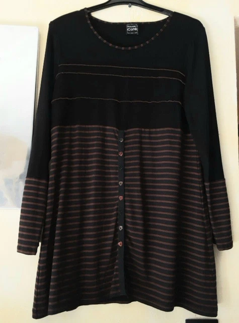 Tunique longue rayé noir et marron taille 44 Pause Café femme