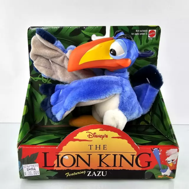 Disney The Lion King ZAZU Plush Figure Bird Hornbill Mattel 1994 RARE NEW