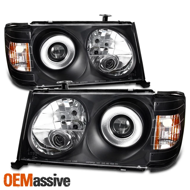 Fits Black 86-93 Benz W124 E-Class Projector Headlights W/Built In Corner Signal