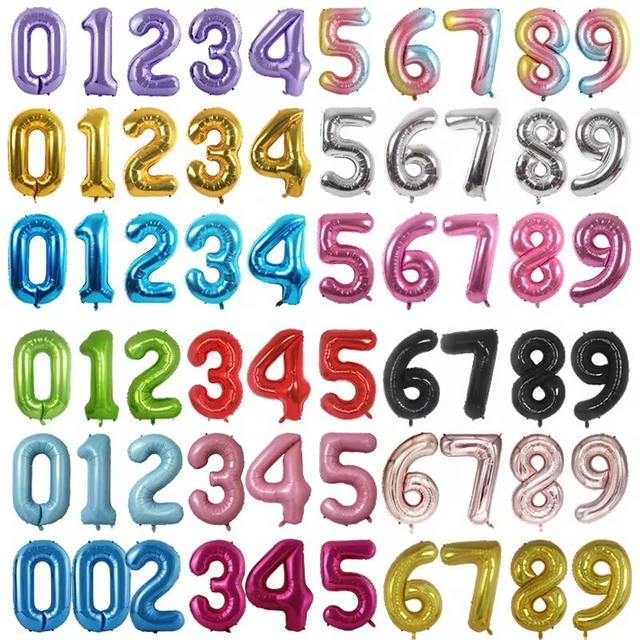  LUFTBALLON ZAHLEN XL 80cm Luftballons Zahl Helium Geburtstag Ballon 