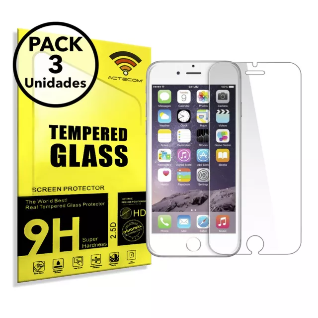 Actecom® Pack 3X Cristal Templado 9H Para Iphone Se 3 2022 Protector Pantalla 2