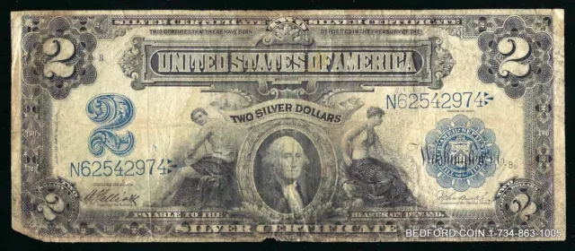 Fine Series Of 1899 $2 Silver Certificate Agracultural Note   (Bc74)