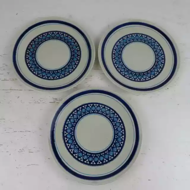 Set of 3 Mid Century Blue Nordic Ironstone Taylor Smith & Taylor Dinner Plate 10