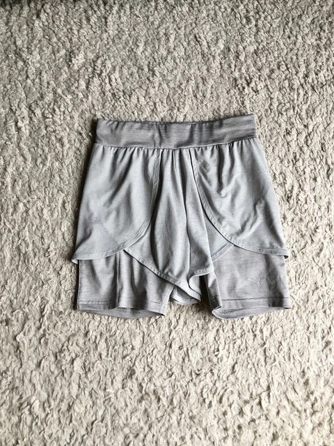 Leggings Puma Grau Shorts High Waist Tight Running Laufhose Silber Biker Pants