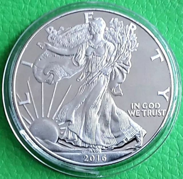 2016 U.s.a $1 1Oz American Eagle/Liberty Silver Coin In Capsule + C.o.a