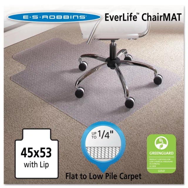 Es Robbins 45 x 53 Lip Chair Mat Task Series AnchorBar for Carpet up to 1/4"