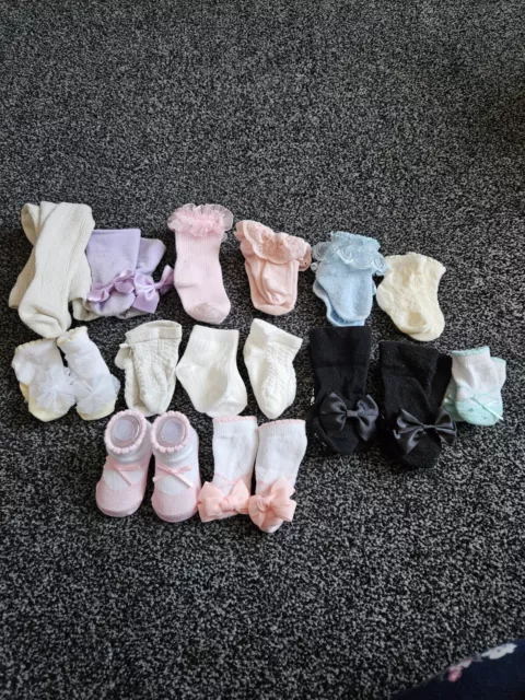Baby Girls 0-6 Months Socks Bundle