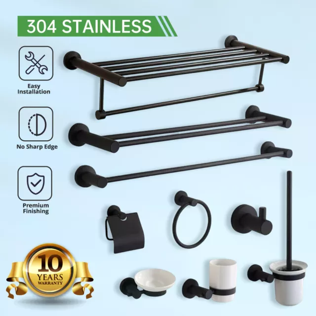 towel rail racks toilet roll holder robe hooks bathroom Accessories set Chrome