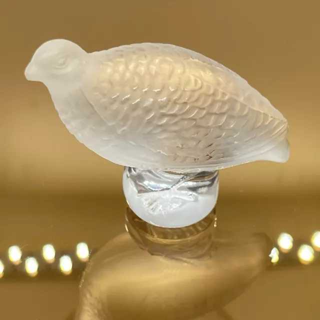 Lalique Crystal Glass Partridge Quail Figurine Paperweight France Signed Frosted