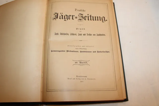 DEUTSCHE JÄGER ZEITUNG 1907-GEBUNDENE Edición Anual 3