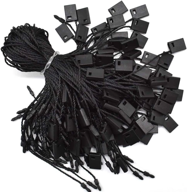 Hang Tag String Black 7" 1000Pcs Nylon Snap Lock Pin Loop Fastener Hook Ties and