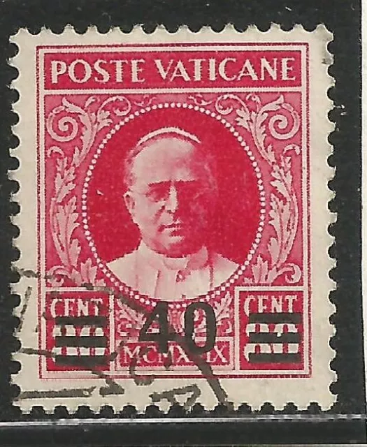VATICAN CITY -  Scott no 35 (stamp no 8 surcharges) - used