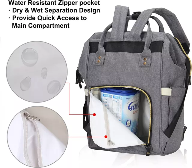 Multi-Function Mummy Bag Rucksack Baby Diaper Nappy Changing Bag Backpack 3