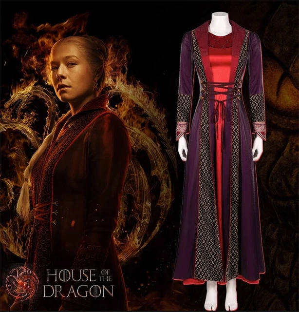House of the Dragon Jeune Rhaenyra Targaryen Robe Vintage Cosplay Costume Médiéval Halloween Carnival