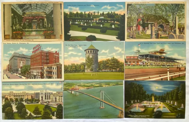 Lot of 9 Vintage CPA Postcards - American Sites on Textured Cardboard