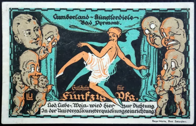 BAD PYRMONT 1921 XX-RARE "Cumberland-Künstler-Diele" complete German Notgeld