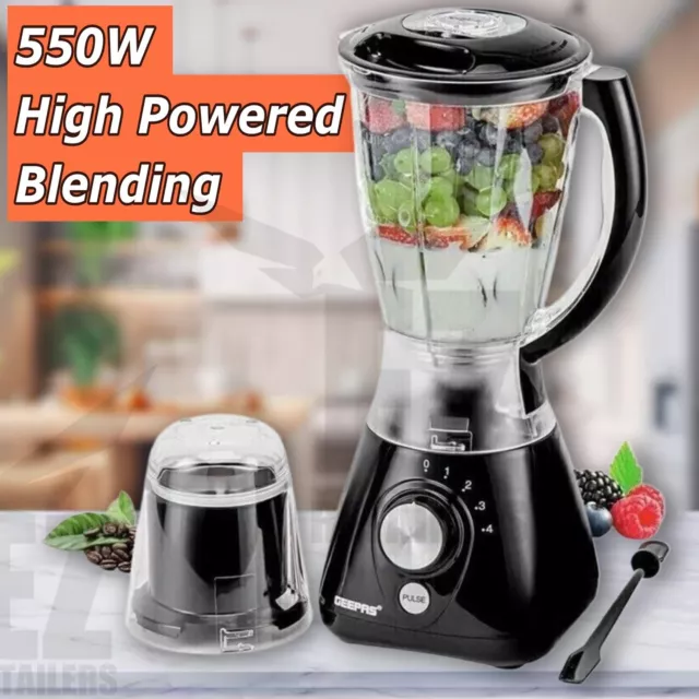 1.5L Jug Blender Smoothie Maker Mixer Blender Fruit Juicer Coffee Spice Grinder