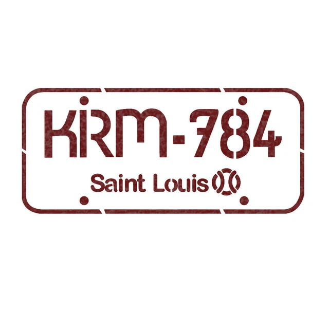 Car Number plate stencil Saint Louis for Crafting Canvas Signs decor