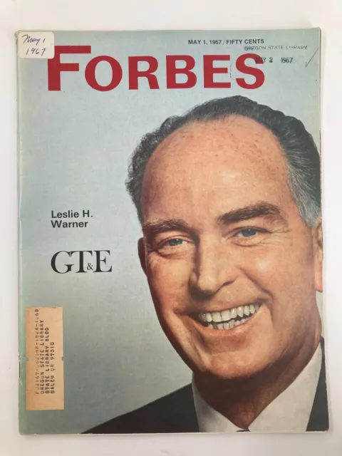 VTG Forbes Magazine May 1 1967 Leslie H. Warner GT&E A New Chapter
