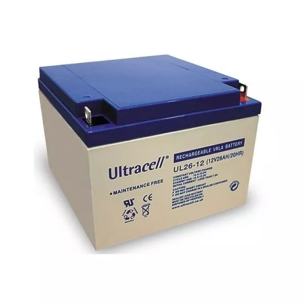 Ultracell UL26-12: Batterie au plomb étanche 12V 26AH :166,5x175x125mm