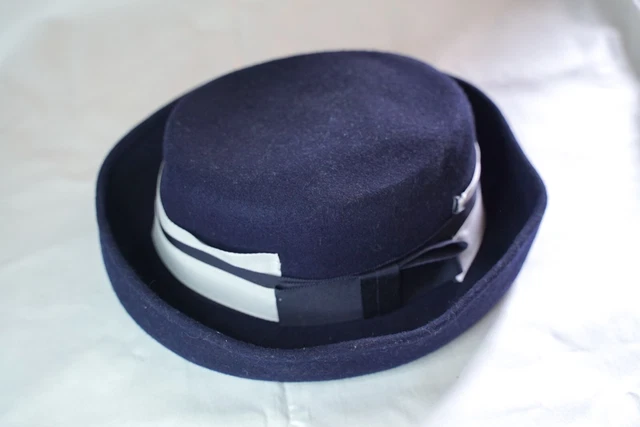 Cappello da donna vintage blu navy fascia vintage carino evento estivo intelligente autunno