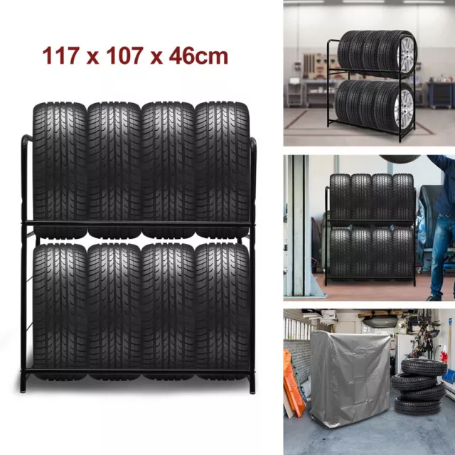 Scaffale pneumatici regolabile in altezza guidabile supporto pneumatici moto 8 pneumatici scaffale magazzino