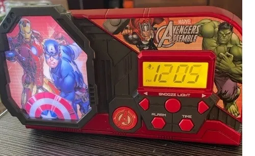 Marvel Avengers Assemble Super Heroes Digital Alarm Clock Sound Effects Works