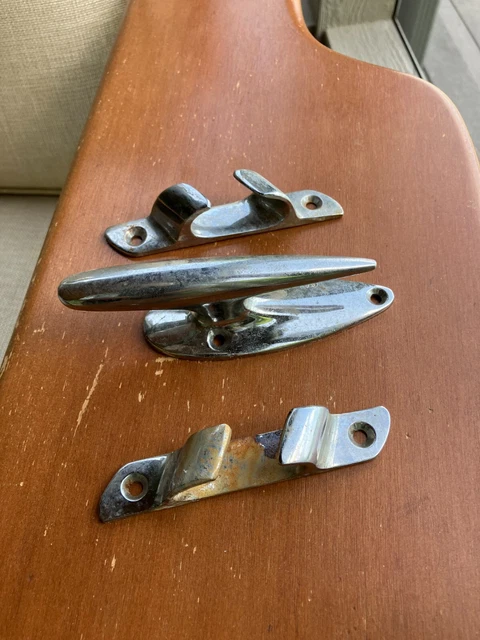 Vintage Wooden Boat Deck Cleats Thompson Penn Yan Yellow Jacket Outboard