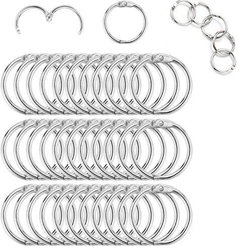 100 Stück Binder Ringe 20mm Buch Ringe Loseblatt Verbinder Ringe Metall Büche...