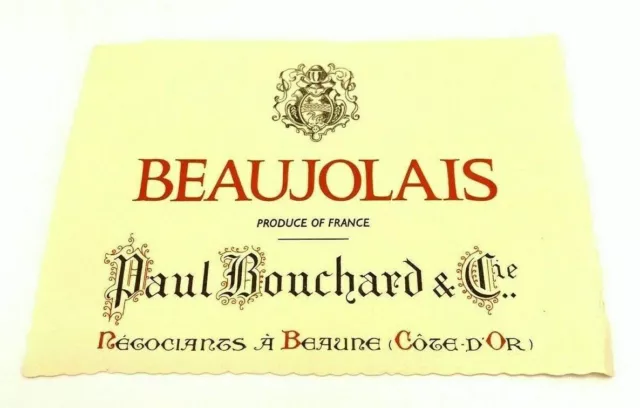 Breweriana Paul Bouchard Beaujolais Label Collectable New Original 1960s