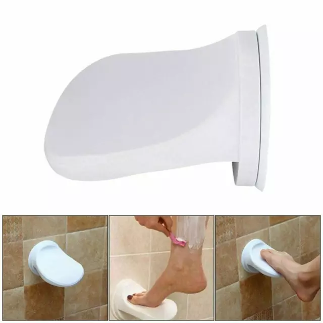 Pedal de ducha para reposapiés blanco para baño empuñadura de afeitado estera soporte para piernas C2C4