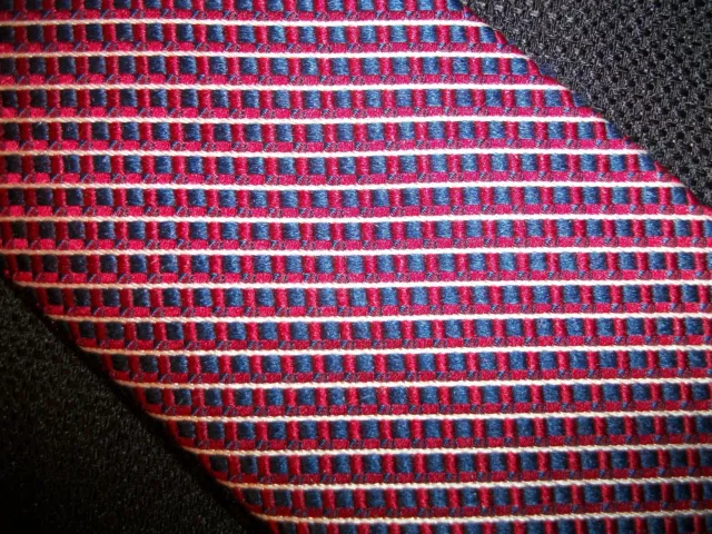 CLUB ROOM Silk Neck Tie Stripe Red/Navy/White *NEW*