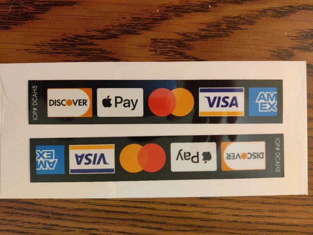 CREDIT CARD LOGO STICKER*2 - Visa, Master, Discover, Amex decal long ...
