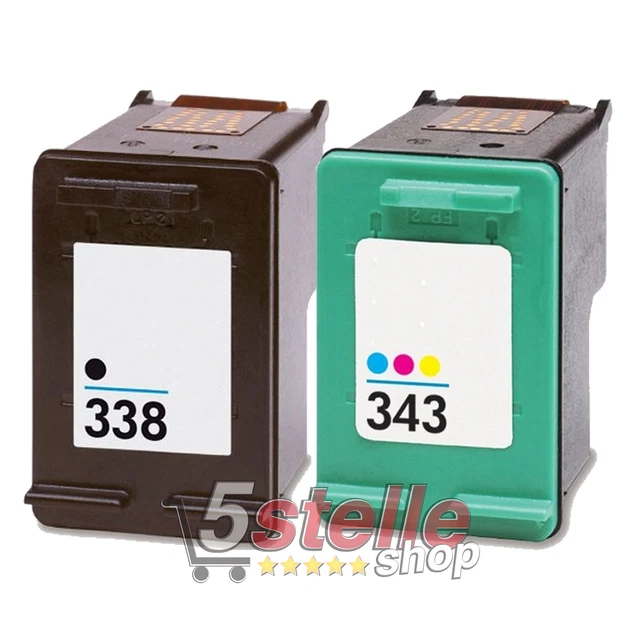 CARTUCCE 338+343 PER HP OFFICEJET 6205 6210 6215 7210 7310 7410 H470 H470b K7100